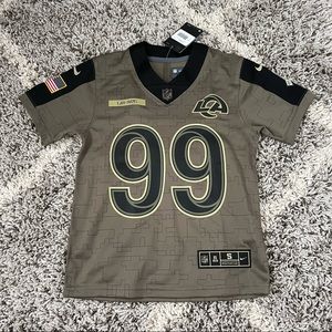 LA Rams Aaron Donald Limited Edition Military Jersey Size Youth S Kids 8 NWT